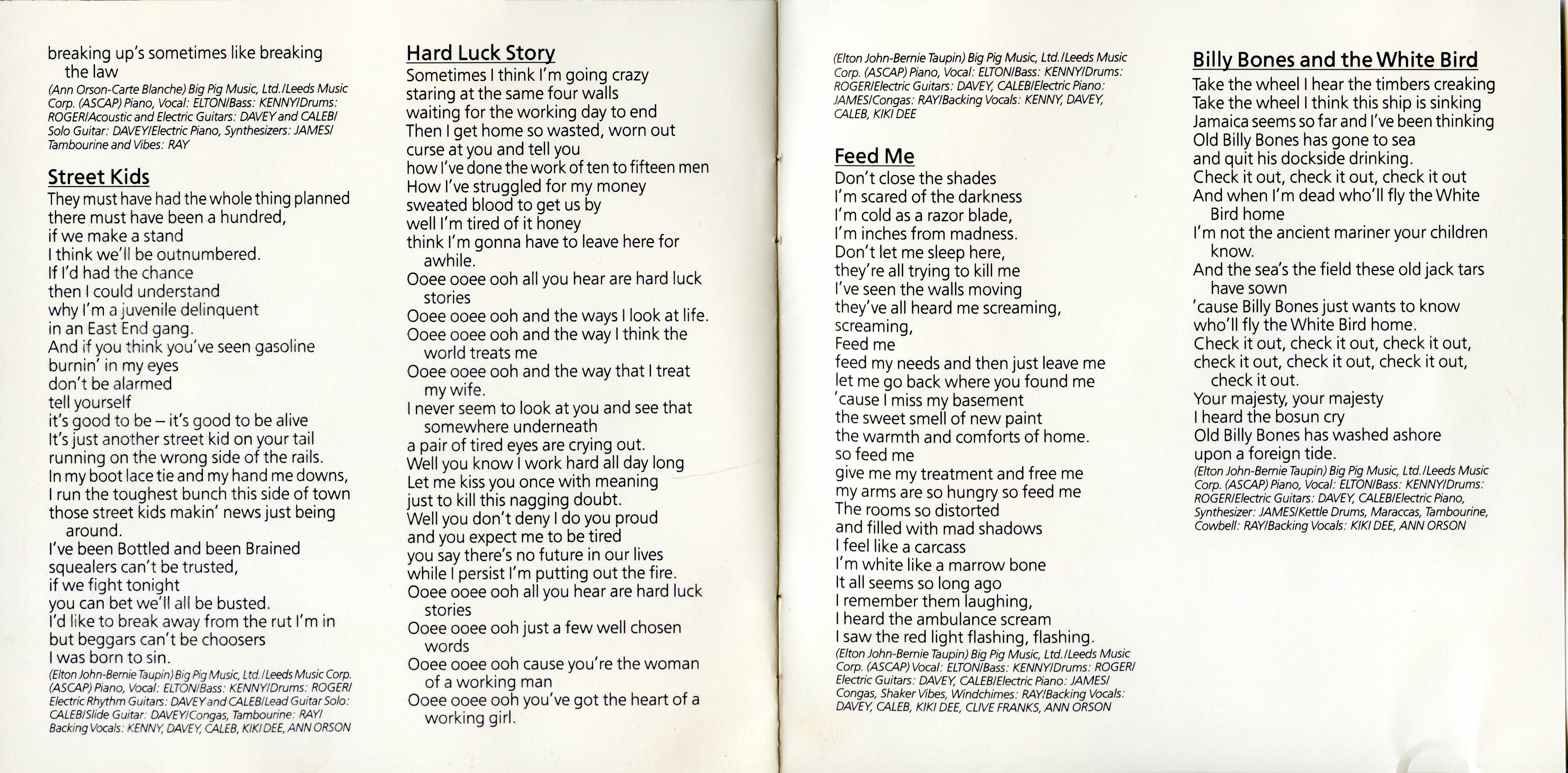 Elton John Rock Of The Westies : Booklet4 US